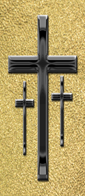 Black 3 Crosses Shimmer Gold